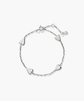 Heart Station Bracelet-Sterling Silver / 6-7 inches