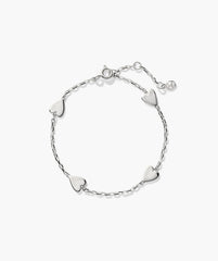Heart Station Bracelet-Sterling Silver / 6-7 inches