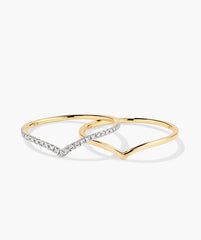 Wishbone Stacker Set-14k Yellow Gold / Natural Diamond / 5