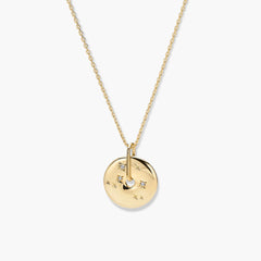 Zodiac Pendant Necklace-18k Gold Vermeil / White Sapphire / Libra