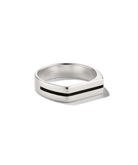 Seismic Band-Sterling Silver, Black Enamel / 7