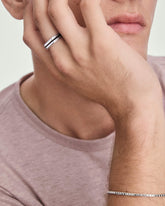 Seismic Band-Sterling Silver, Black Enamel / 7