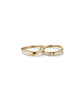 Organic Dôme Nesting Ring Set-18k Gold Vermeil / Lab Grown White Sapphire / 4