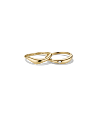 Organic Dôme Nesting Ring Set-18k Gold Vermeil / Lab Grown White Sapphire / 4