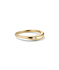 Organic Dôme Nesting Ring Set-18k Gold Vermeil / Lab Grown White Sapphire / 4