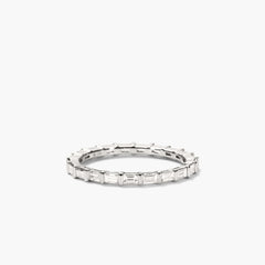 Baguette Diamond Eternity Band-14k White Gold / Natural Diamond / 8