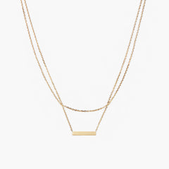 Layered Bar Necklace-18k Gold Vermeil / 15-17 inches