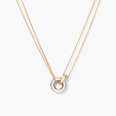 Linked Two-Tone Necklace-18k Gold Vermeil, Sterling Silver / 16-18 inches