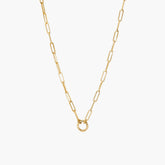 Paperclip Chain Charm Necklace-14k Yellow Gold / 20 inches