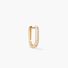 Single Pavé Diamond Huggie U Hoop-14k Yellow Gold / Natural Diamond