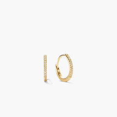 Pavé Diamond Huggie Hoops-14k Yellow Gold / Natural Diamond