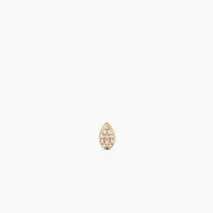 Piercing Studio - Pave Diamond Flat Back Pear Stud-14k Yellow Gold / Natural Diamond