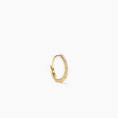 Single Pavé Diamond Huggie Hoop-14k Yellow Gold / Natural Diamond