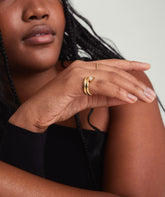 Boa Gemstone Coil Ring-18k Gold Vermeil / White Topaz / 7