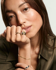 Jude Pinky Signet Ring-14k Yellow Gold / Garnet / 5