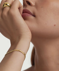 Flat Curb Chain Bracelet-18k Gold Vermeil / 6.5 inches