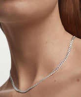 Flat Curb Chain Necklace-Sterling Silver / 20 inches