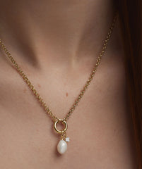 Organic Pearl Charm-14k Yellow Gold / Pearl