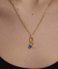 Small Pear Pendant-10k Yellow Gold / Garnet