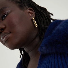 Mixed Convertible Link Earrings-18k Gold Vermeil, Sterling Silver
