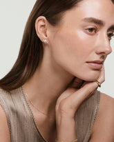 Lab Grown Sapphire Pearl Studs-18k Gold Vermeil / Pearl, Lab Grown Sapphire