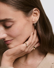 Pavé Lab Grown Sapphire Small Hoops-18k Gold Vermeil / Lab Grown Sapphire
