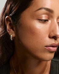 Thea Hoops-18k Gold Vermeil / Lab Grown White Sapphire