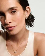 Inès Drop Studs-18k Gold Vermeil / Lab Grown White Sapphire