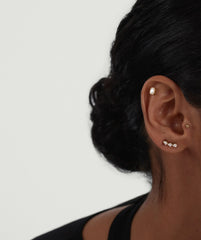 Lab Grown Diamond Pear Climber Studs-14k Yellow Gold / Lab Grown Diamond