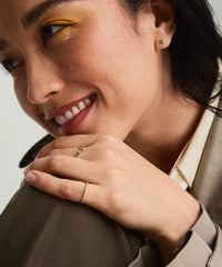 Emerald and Diamond Wishbone Ring-14k Yellow Gold / Emerald / 8