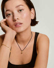Safekeeping Charm Necklace-Black Spinel