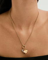 Flat Clover Charm-14k Yellow Gold