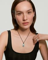 Pia Pebble Necklace-Sterling Silver / Aquamarine, London Blue Topaz, Lab Grown Diamond / 33"