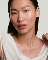 Two of Hearts Necklace-18k Gold Vermeil / Lab Grown White Sapphire