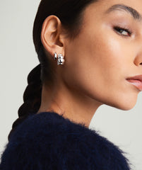 Puffy Charlotte Hoops-Sterling Silver