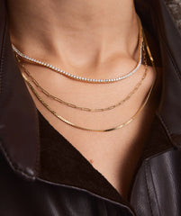 Lab Grown Diamond Tennis Necklace 1.8mm-14k Yellow Gold / Lab Grown Diamond / 15.5 inches