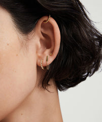 Bezel Lab Grown Diamond Huggies-14k Yellow Gold / Lab Grown Diamond