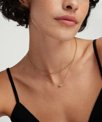 Bezel Lab Grown Diamond Necklace 0.25 ct-14k Yellow Gold / Lab Grown Diamond / 16-18 inches