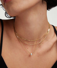 Bezel Lab Grown Diamond Necklace 0.5 ct-14k Yellow Gold / Lab Grown Diamond / 16-18 inches