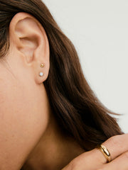Mini Bezel Round Lab Grown Diamond Studs-14k Yellow Gold / Lab Grown Diamond