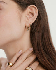 Ella Double Hoop-18k Gold Vermeil / Lab Grown White Sapphire
