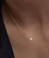 Lab Grown Sapphire Baguette Necklace-18k Gold Vermeil / Lab Grown White Sapphire / 16-18 inches