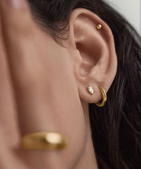 Lab Grown Sapphire Marquise Cut Studs-18k Gold Vermeil / Lab Grown White Sapphire
