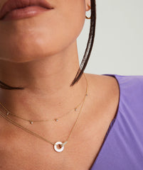 Linked Pavé Diamond Pearl Necklace-14k Yellow Gold / Pearl / 16-18 inches