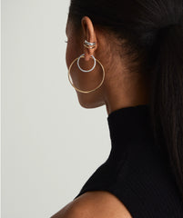 Single Duet Mixed Ear Cuff-18k Gold Vermeil, Sterling Silver