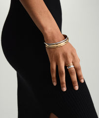 Duet Mixed Ring-18k Gold Vermeil, Sterling Silver / 9