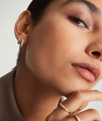 Bold Pavé Diamond Small Hoops-14k Yellow Gold / Natural Diamond