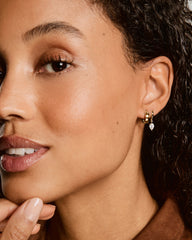 Bia Mini Hoops-18k Gold Vermeil / Lab Grown White Sapphire
