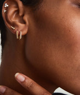 Pavé Diamond Huggie U Hoops-14k Yellow Gold / Natural Diamond