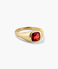 Jude Pinky Signet Ring-14k Yellow Gold / Garnet / 5